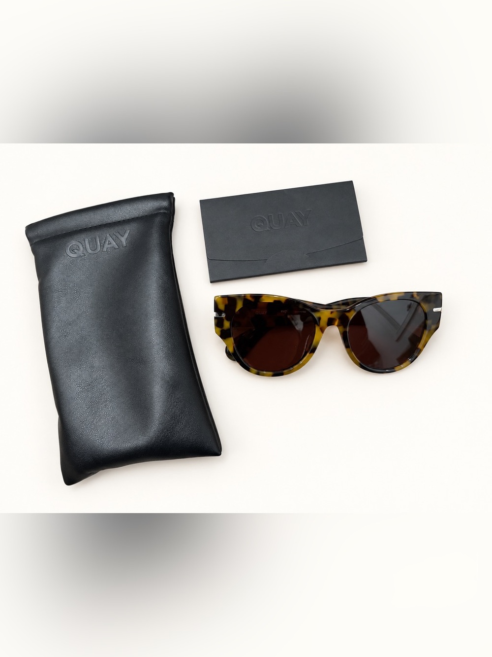 Quay Australia Tortoiseshell Sunglasses with Brown Lenses, Case included